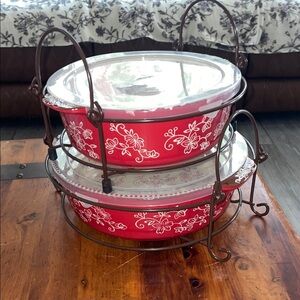 Vintage Temp-Tations Floral Lace Ovenware set